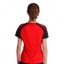李宁 女款羽毛球服 比赛上衣 短袖运动T恤 AAYL036-2 国旗红