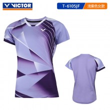 威克多VICTOR T-6105JF胜利女款羽毛球服速干吸汗短袖T恤比赛服(特卖)