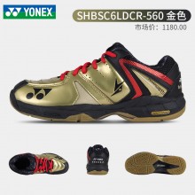 【现货】YONEX尤尼克斯羽毛球鞋SHBSC6LDCR林丹同款战靴yy专业比赛球鞋金色