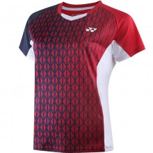尤尼克斯YONEX羽毛球服男款速干透气吸汗比赛上衣短袖 210440BCR 红蓝女款