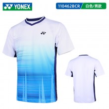 YONEX尤尼克斯羽毛球服110462/210462BCR男女白色上衣速干短袖大赛服T恤yy