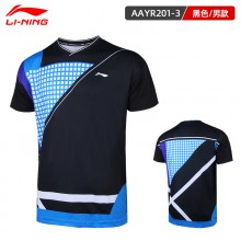 李宁羽毛球服男女款上衣训练比赛服速干透气吸汗运动短袖T恤AAYR201