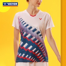 VICTOR/威克多羽毛球服T-20008 T-21008针织印花T恤比赛系列男女款
