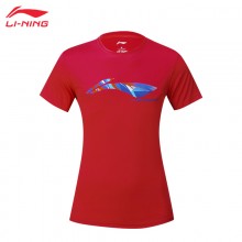 李宁LINING羽毛球服女款AHSR788-3短袖T恤运动短袖 速干系列