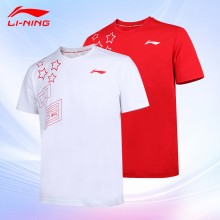 李宁羽毛球服男女款文化衫 AHST363 速干运动短T恤比赛短袖