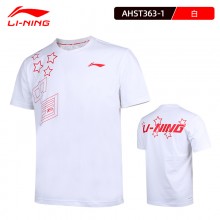 李宁羽毛球服男女款文化衫 AHST363 速干运动短T恤比赛短袖
