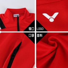 威克多victor羽毛球服儿童青少年款系列J-07609 单层厚针织运动长袖卫衣外套