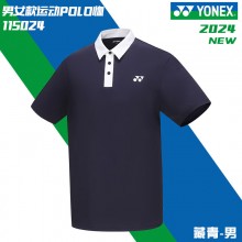 2024新款YONEX尤尼克斯羽毛球服短袖115024BCR男款羽毛球服短袖