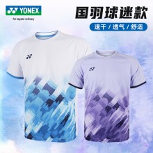 YONEX 2024新款尤尼克斯羽毛球服速干短袖国家队同款球迷款10583CR男士 20785CR女士