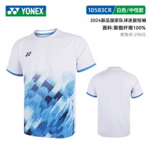 YONEX 2024新款尤尼克斯羽毛球服速干短袖国家队同款球迷款10583CR男士 20785CR女士