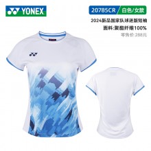 YONEX 2024新款尤尼克斯羽毛球服速干短袖国家队同款球迷款10583CR男士 20785CR女士