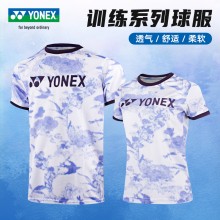 YONEX 2024新款YONEX尤尼克斯专业羽毛球服115254BCR短袖 男女同款速干运动上衣