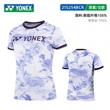 YONEX 2024新款YONEX尤尼克斯专业羽毛球服115254BCR短袖 男女同款速干运动上衣