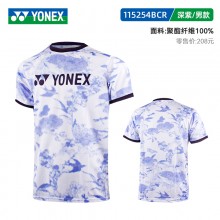 YONEX 2024新款YONEX尤尼克斯专业羽毛球服115254BCR短袖 男女同款速干运动上衣