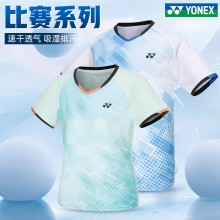 YONEX 2024秋季新款速干羽毛球服男女款比赛服上衣T恤110264BCR 男女款短袖