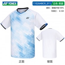 YONEX 2024秋季新款速干羽毛球服男女款比赛服上衣T恤110264BCR 男女款短袖