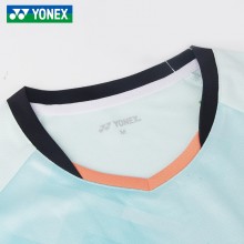 YONEX 2024秋季新款速干羽毛球服男女款比赛服上衣T恤110264BCR 男女款短袖