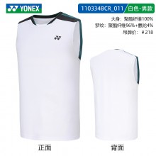 YONEX尤尼克斯羽毛球服新款无袖背心 速干T恤运动上衣比赛训练服 110334BCR男款背心