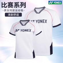 YONEX羽毛球服短袖110364BCR男女款短袖羽毛球服大赛款