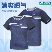 YONEX 2024新款尤尼克斯YONEX 夏季速干羽毛球训练服短袖T恤110394BCR/210394CR男女款短袖