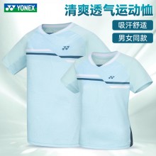 YONEX 2024新款尤尼克斯YONEX 夏季速干羽毛球训练服短袖T恤110394BCR/210394CR男女款短袖