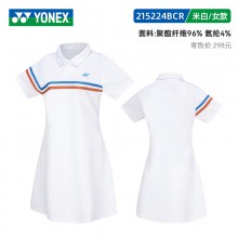 YONEX尤尼克斯女连衣裙羽毛球服速干透气比赛运动服 215224BCR连衣裙长裙