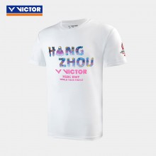 VICTOR威克多世界巡回赛纪念商品羽毛球服 透气男女款时尚针织运动T恤 T-WT2401