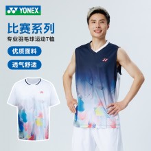 2025新款尤尼克斯YONEX羽毛球服速干短袖运动服上衣夏季比赛服 110155BCR/210155BCR男女款短袖