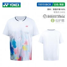 2025新款尤尼克斯YONEX羽毛球服速干短袖运动服上衣夏季比赛服 110155BCR/210155BCR男女款短袖